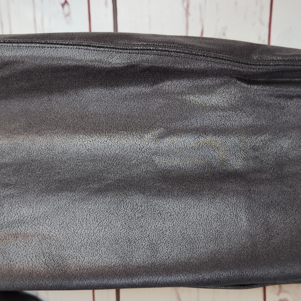 Spanx Women's Faux Leather Black High Rise Compression Slimming Leggings Size XL - Picture 8 of 16